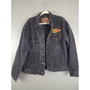 Vintage Levis Denim Jacket Mens M Black Jean Relaxed Trucker 0260 WM Railroad